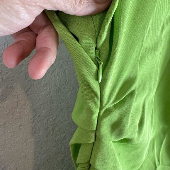 Reiss Frey Asymetrical Lime Green Dress Size 8 - Picture 10 of 14